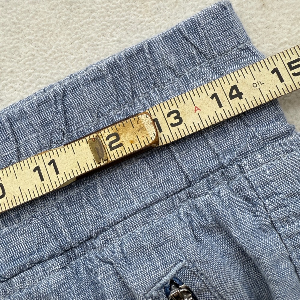 Athleta‎ Cabo 100% Linen Jogger Pants Women Size 2 Blue Drawstring Zip Pockets - Picture 6 of 8